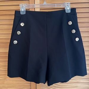 ZARA High Waist Shorts In Black
